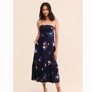 Navy Free People Midi Dress Size Medium